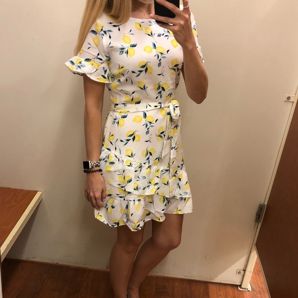 Banana Republic Lemon Print Mini Dress